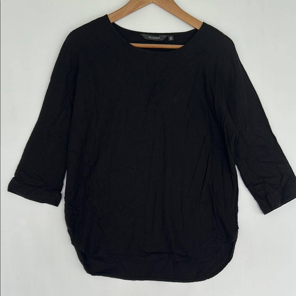 Glassons Women's Linen Blend 3/4 Sleeve Blouse Top